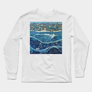 Giant Waves at Newquay Long Sleeve T-Shirt